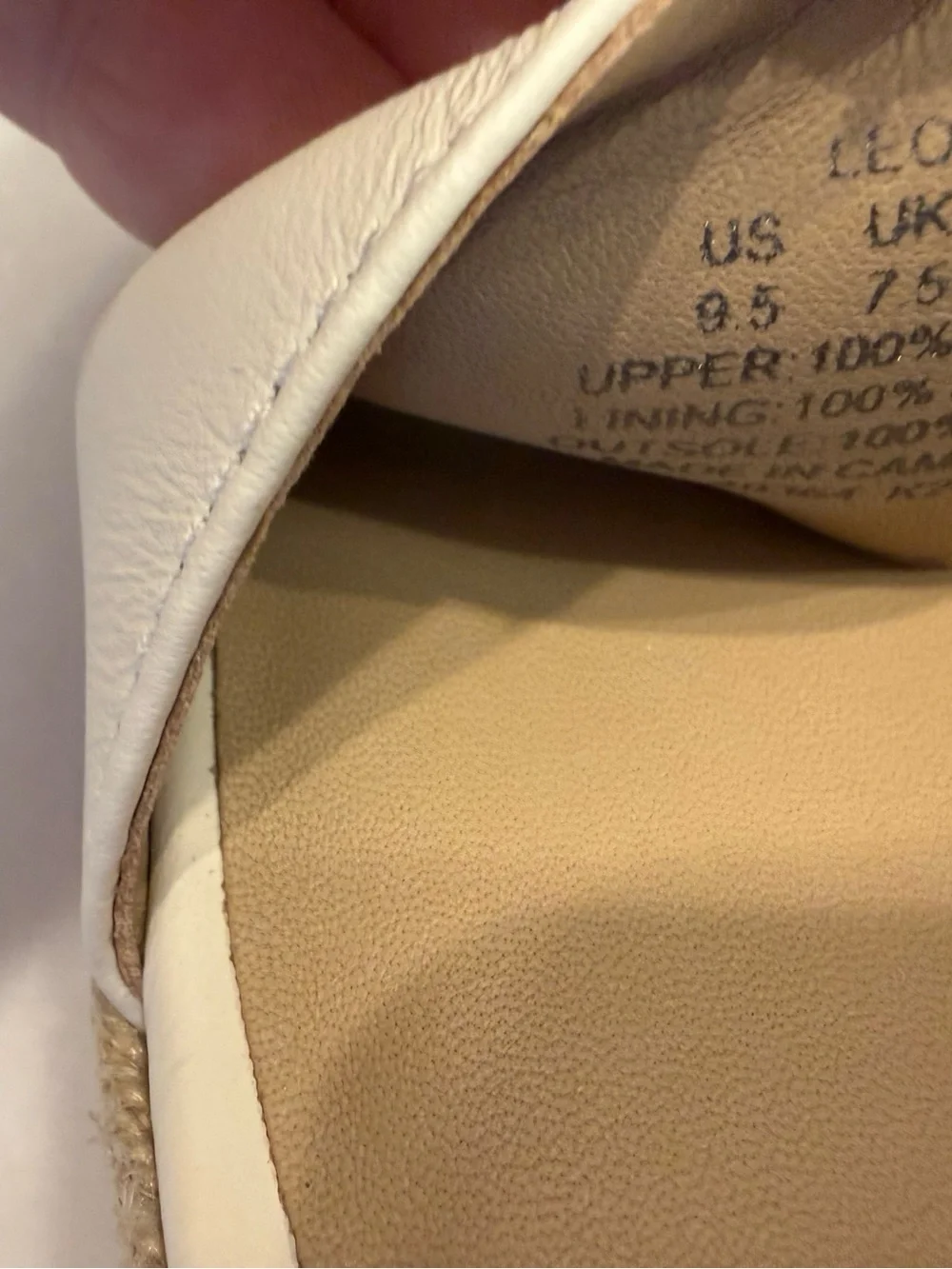Ralph Lauren Leona Espadrille Platform Wedge Sandals Leather Ivory Sz 9.5 NEW!